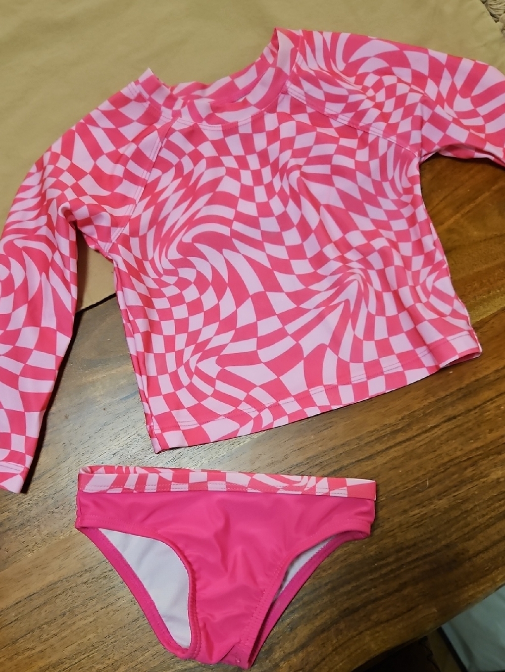 Kids Pink Long Sleeve Rash Guard Swim Set - Wonder Nation 18mo.